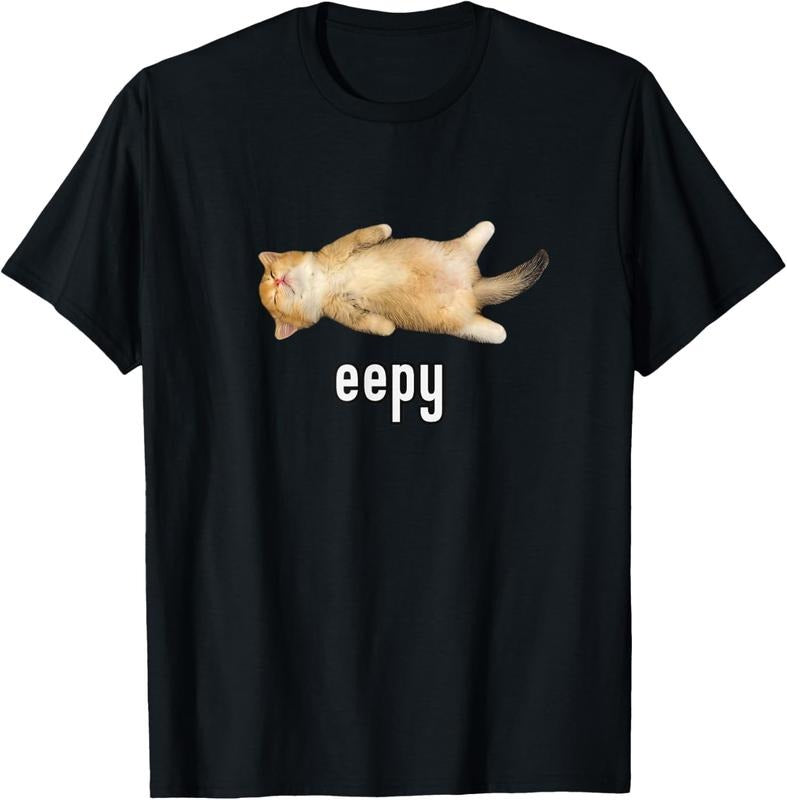 100% Cotton Eepy Cat, Silly Sleepy Cat Meme T-Shirt Hoodie, Sweatshirt | UrbanDripWear.com