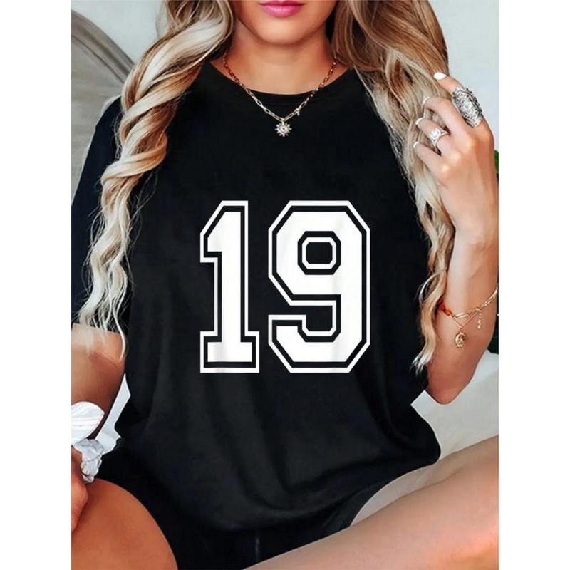 100% Cotton Fashion Tshirt Number 19 Varsity Sports Team Jersey 19th Birthday 19 Years T-Shirt style 02 Hoodie, Sweatshirt