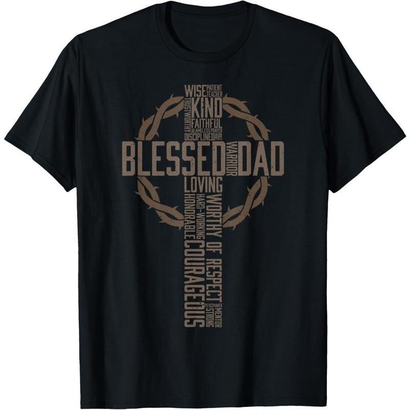 100% Cotton Father's Day Gift for Dad Husband Blessed Dad Christian T-Shirt Hoodie, Sweatshirt | UrbanDripWear.com