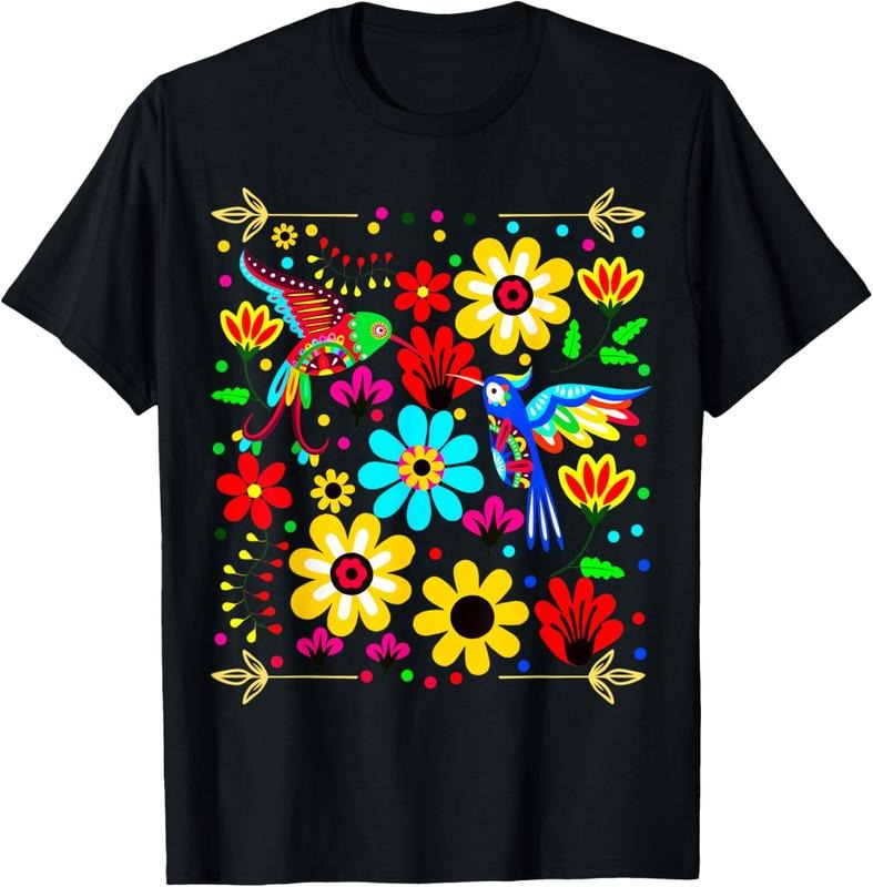 100% Cotton Floral Bird Otomi Mexican Style Mexicano Mexicana T-Shirt Hoodie, Sweatshirt | UrbanDripWear.com