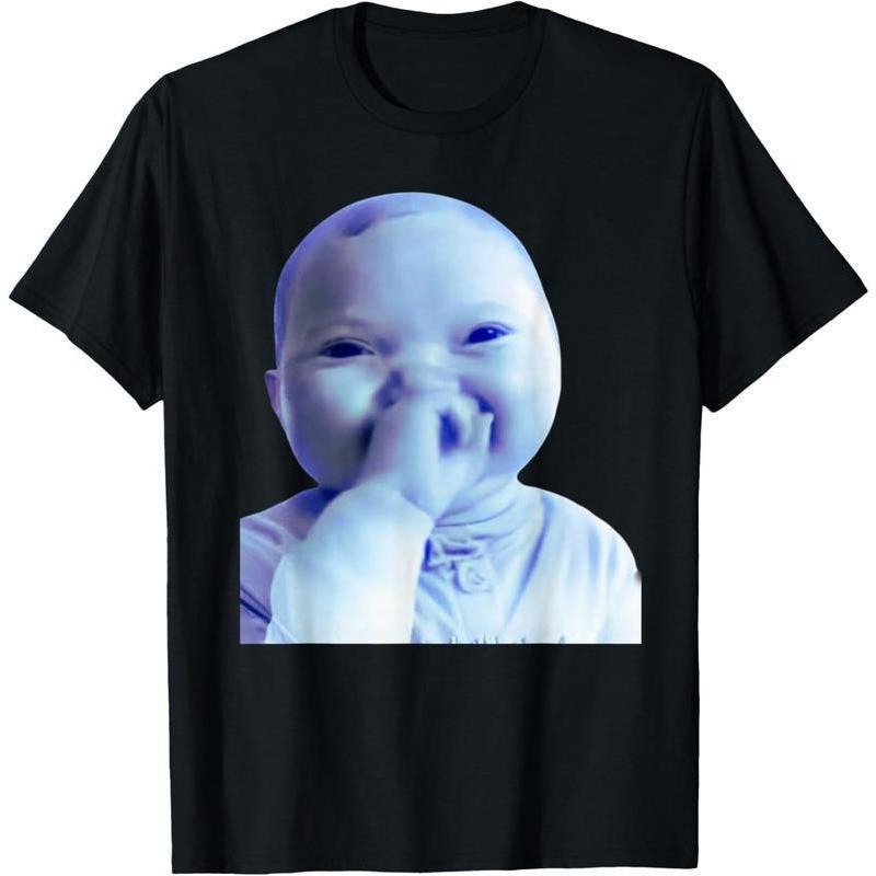 100% Cotton Funny AI Baby Holding Laugh Meme Trend T-Shirt Hoodie, Sweatshirt | UrbanDripWear.com
