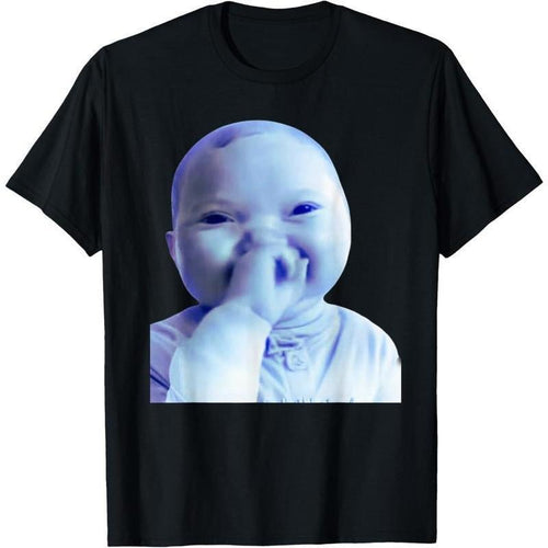 100% Cotton Funny AI Baby Holding Laugh Meme Trend T-Shirt Hoodie, Sweatshirt | UrbanDripWear.com