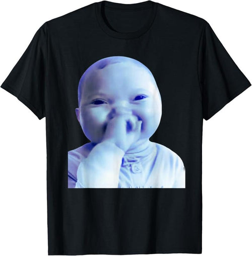 100% Cotton Funny AI Baby Holding Laugh Meme Viral Trend T-Shirt Hoodie, Sweatshirt | UrbanDripWear.com