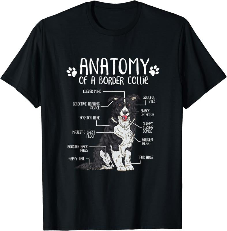 [100% Cotton]Funny Anatomy Border Collie Dog Lover T-Shirt Hoodie, Sweatshirt | UrbanDripWear.com