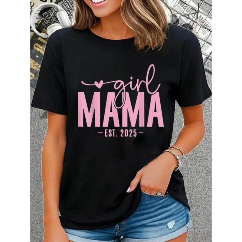 100% Cotton Girl Mama Est 2025 Girl Mom Pregnancy Mom To Be Mom Of Girl T-Shirt Hoodie, Sweatshirt | UrbanDripWear.com
