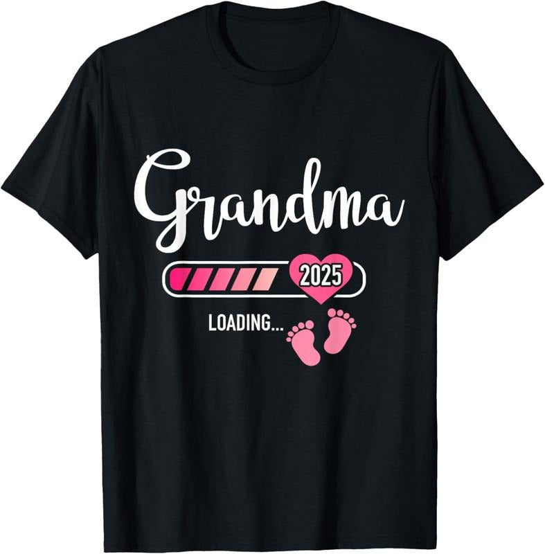 100% Cotton Grandma 2025 loading for pregnancy announcement T-Shirt Hoodie, Sweatshirt | UrbanDripWear.com