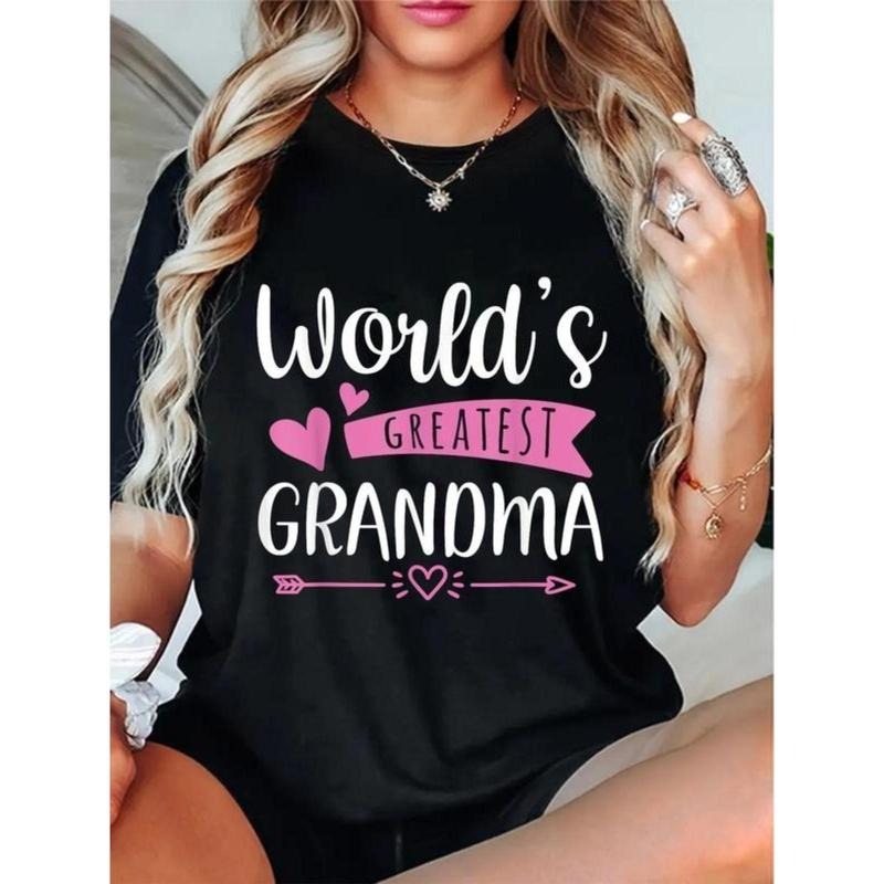 100% Cotton Grandma Mothers Day Tshirt World's Greatest Grandma Design T-Shirt Hoodie, Sweatshirt | UrbanDripWear.com
