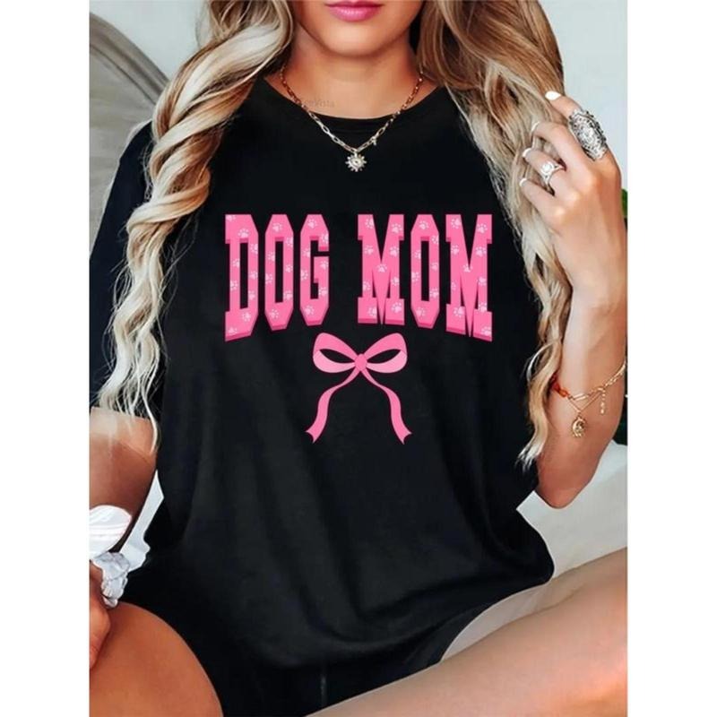 100% Cotton Groovy Dog Mom Coquette Bow Dog Paw Mother's Day Mom Life T-Shirt Hoodie, Sweatshirt | UrbanDripWear.com