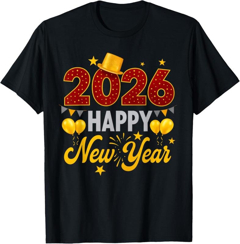 100% Cotton Happy New Year Party 2026 Ballon Family Matching Men Women T-Shirt Hoodie, Sweatshirt | UrbanDripWear.com
