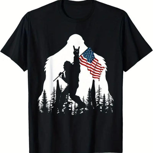 100% Cotton High Quality Funny American Flag Sasquatch Believers T-Shirt Hoodie, Sweatshirt | UrbanDripWear.com