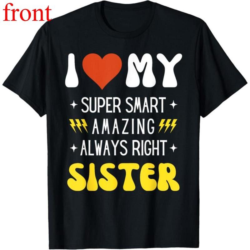 100% Cotton I Heart Love My SISTER Funny Family Matching Retro T-Shirt style 02 Hoodie, Sweatshirt | UrbanDripWear.com