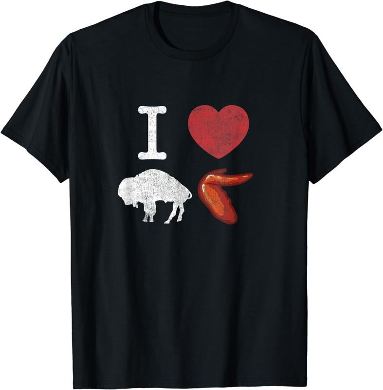 [100% Cotton]I Love Buffalo Wings T-Shirt - Chicken Wings Shirt Hoodie, Sweatshirt | UrbanDripWear.com