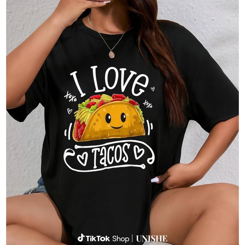 100% Cotton I Love Tacos T-Shirt for Women and Men Hoodie, Sweatshirt | UrbanDripWear.com