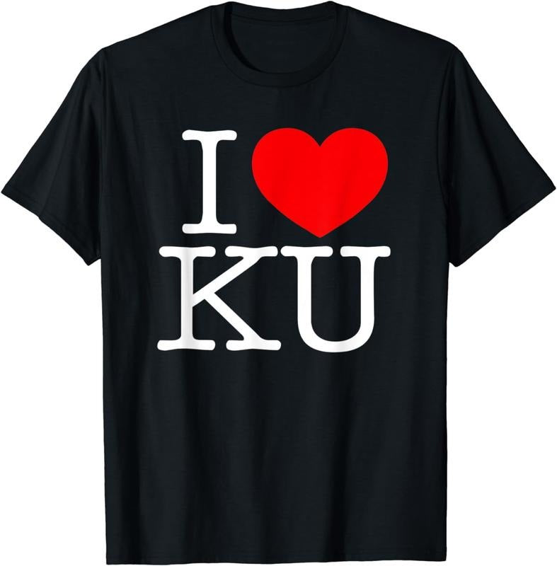 [100% Cotton]I Love (Heart) KU T-Shirt Hoodie, Sweatshirt | UrbanDripWear.com