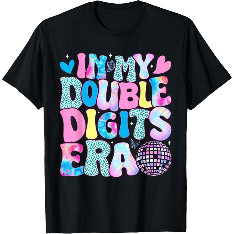 100% Cotton In My Double Digits Era Retro 10 Year Old 10th Birthday Girl T-Shirt Hoodie, Sweatshirt | UrbanDripWear.com