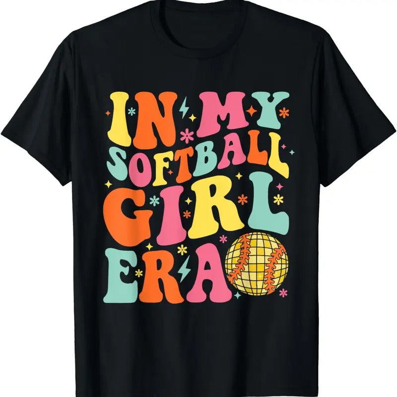 [100% Cotton]In My Softball Girl Era Retro Softball Shirts For Girl Women T-Shirt Hoodie, Sweatshirt | UrbanDripWear.com