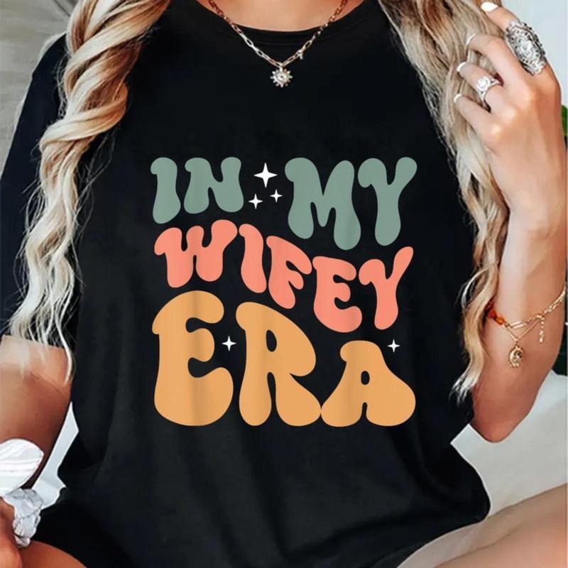 100% Cotton In My Wifey Era Groovy Wife Women Married T-Shirt Causal Shirt Hoodie, Sweatshirt | UrbanDripWear.com