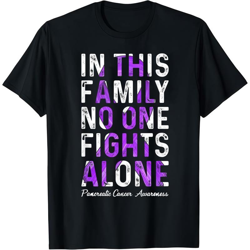 100% Cotton In This Family No One Fight Alone Support Pancreatic Cancer T-Shirt Hoodie, Sweatshirt | UrbanDripWear.com