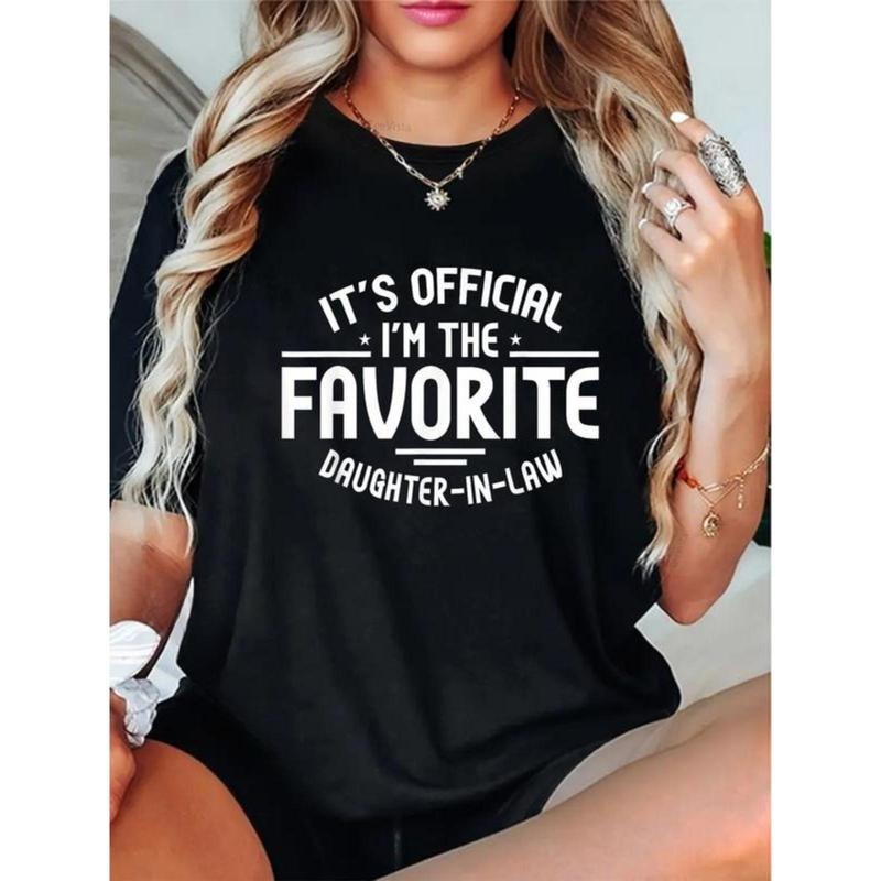 100% Cotton It's Official I'm The Favorite Daughter in Law Father's Day T-Shirt Hoodie, Sweatshirt | UrbanDripWear.com