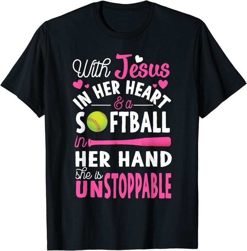 [100% Cotton]Jesus In Her Heart Softball Hand Funny Pitcher Gift For Her T-Shirt Hoodie, Sweatshirt | UrbanDripWear.com