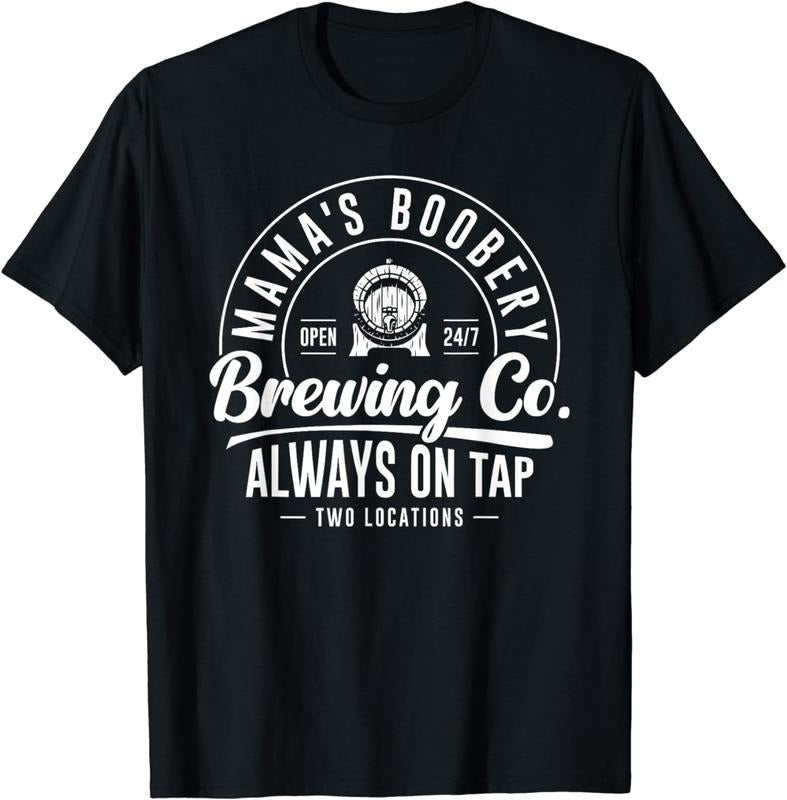 [100% Cotton]Mama's Boobery Brewing Co New Mom Breastfeeding Funny T-Shirt Hoodie, Sweatshirt | UrbanDripWear.com
