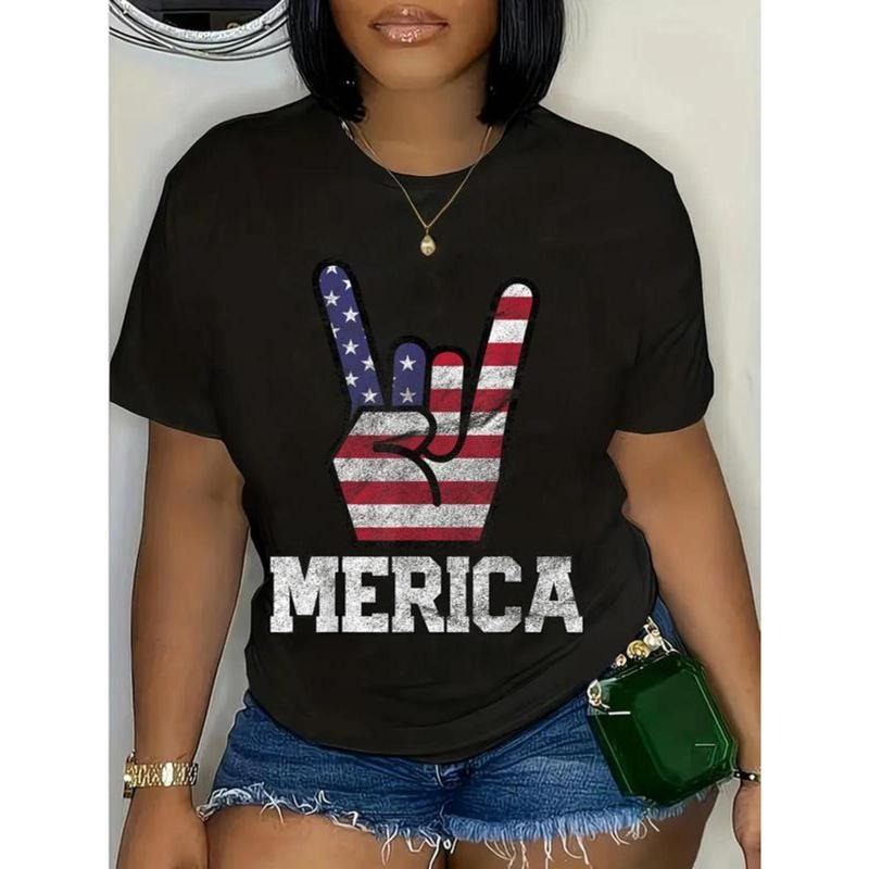 100% Cotton Merica Rock Sign Vintage American Flag Retro USA T-Shirt Hoodie, Sweatshirt | UrbanDripWear.com