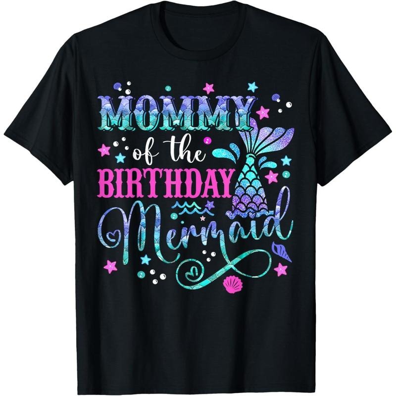 100% Cotton Mommy Of The Birthday Mermaid Girl Bday Party Squad T-Shirt Hoodie, Sweatshirt | UrbanDripWear.com