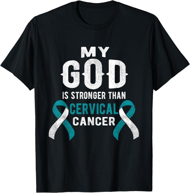 [100% Cotton]My God Is Stronger Than Cervical Cancer Survivor Christian T-Shirt Hoodie, Sweatshirt | UrbanDripWear.com