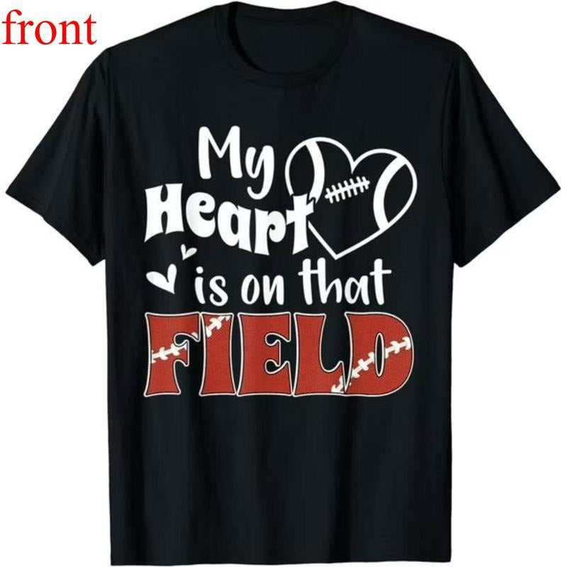 100% Cotton My Heart Is On That Field Football T-Shirt Hoodie, Sweatshirt | UrbanDripWear.com
