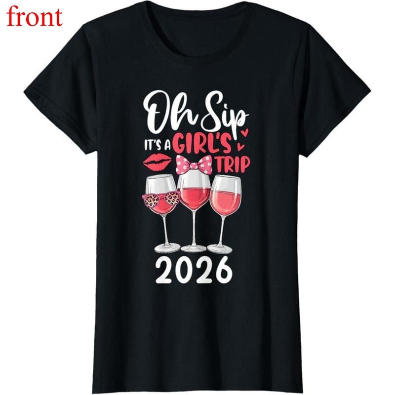 100% Cotton Oh Sip It's A Girls Trip 2026 Travel Group Party T-Shirt Hoodie, Sweatshirt | UrbanDripWear.com