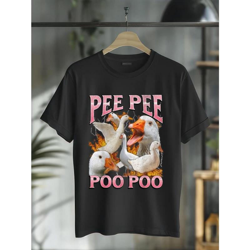 100% Cotton Pee Pee Poo Poo Funny Goose Meme Bootleg Y2K Graphic T-Shirt Hoodie, Sweatshirt | UrbanDripWear.com