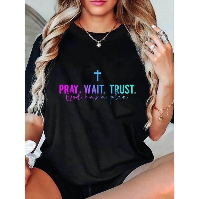 100% Cotton Pray Wait Trust God Has A Plan T-Shirt Hoodie, Sweatshirt | UrbanDripWear.com