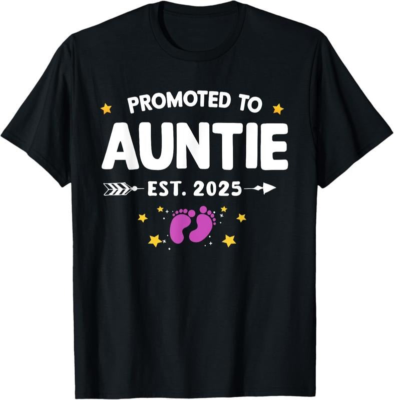100% Cotton Promoted to Auntie 2025 Soon To Be Aunt 2025 T-Shirt Hoodie, Sweatshirt | UrbanDripWear.com