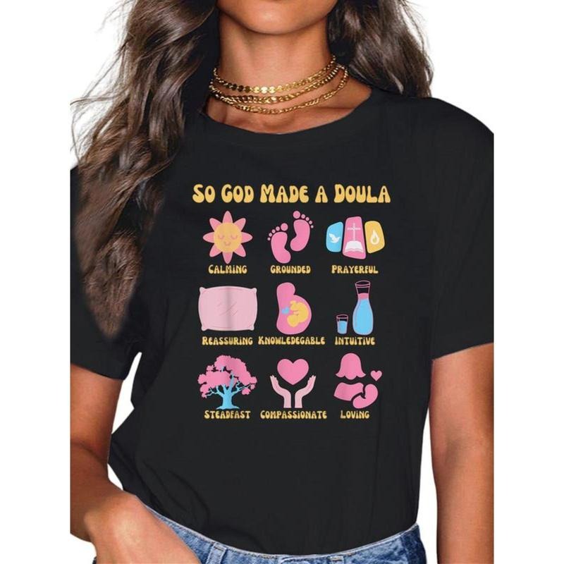 100% Cotton Retro Christian Doula Life Birth Worker So God Made A Doula T-Shirt Hoodie, Sweatshirt | UrbanDripWear.com