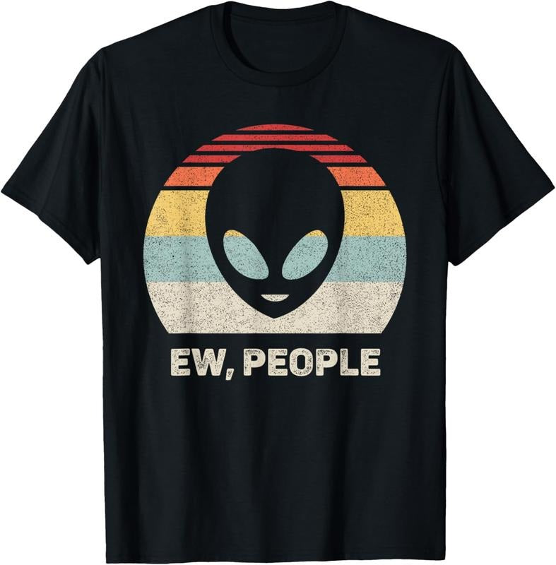 100% Cotton Retro Ew, People Shirt With Alien Vintage Funny Alien T-Shirt Hoodie, Sweatshirt | UrbanDripWear.com