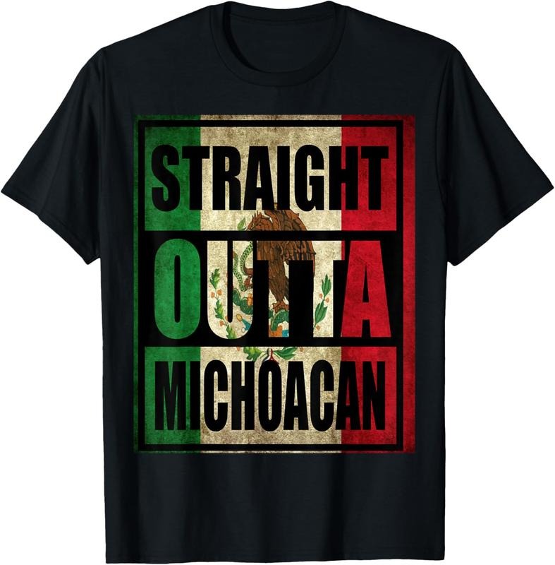 100% Cotton STRAIGHT OUTTA MICHOACAN MEXICO T SHIRT T-Shirt Hoodie, Sweatshirt | UrbanDripWear.com