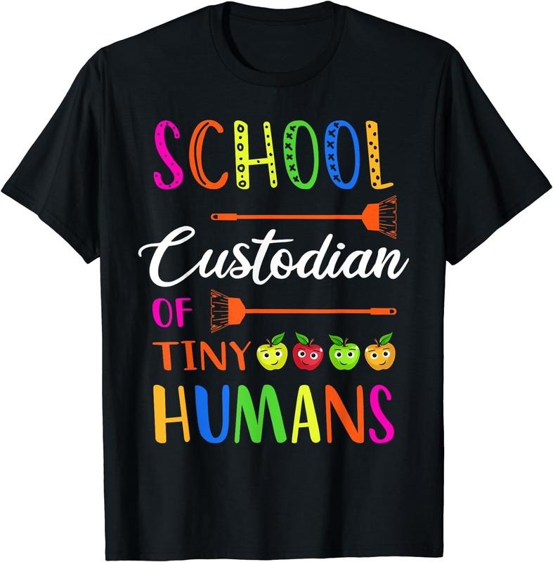 [100% Cotton]School Custodian Of Tiny Humans Funny Custodians Janitor T-Shirt Hoodie, Sweatshirt | UrbanDripWear.com