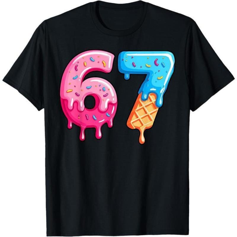 100% Cotton Six Seven Ice Cream Drip Cool Meme 67 Funny Number T-Shirt Hoodie, Sweatshirt | UrbanDripWear.com