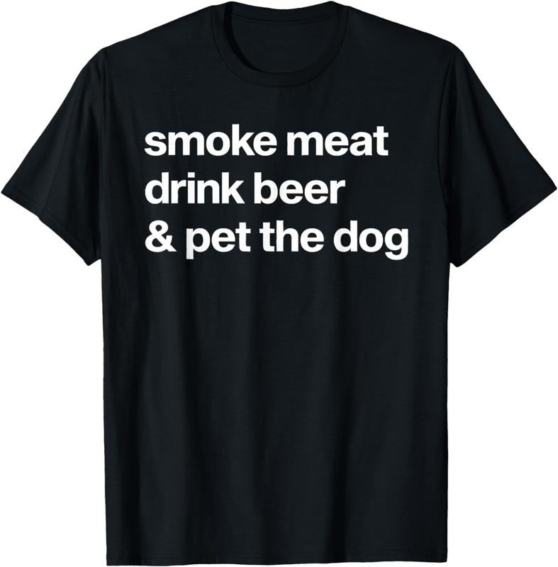 [100% Cotton]Smoke Meat Drink Beer An Pet The Dog BBQ Barbeque Beer Lover T-Shirt Hoodie, Sweatshirt | UrbanDripWear.com