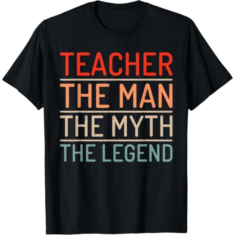 100% Cotton Teacher The Man The Myth The Legend School Holiday Teacher T-Shirt Hoodie, Sweatshirt | UrbanDripWear.com