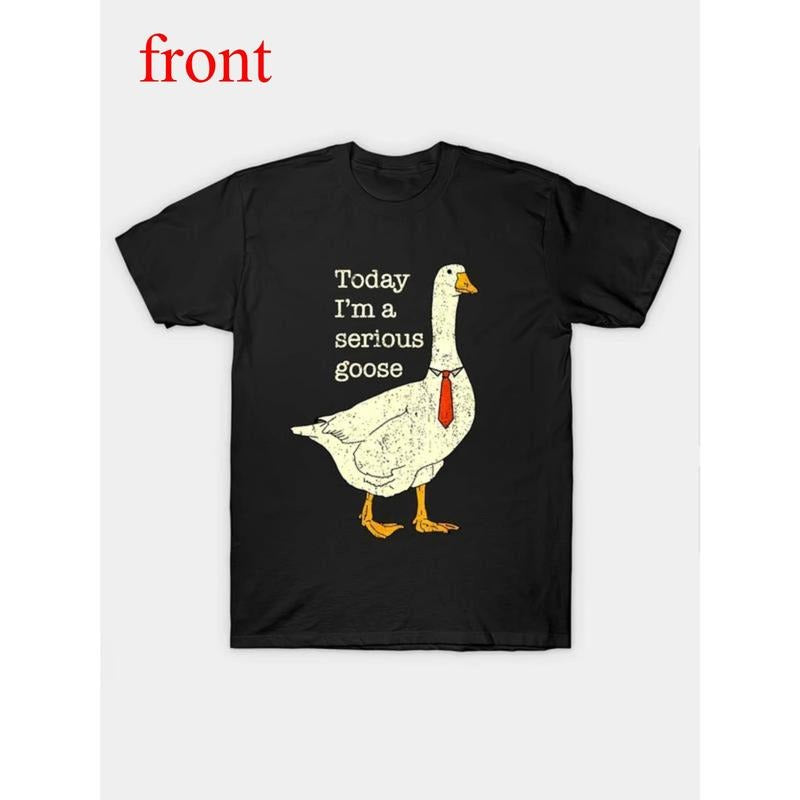 100% Cotton Today I'm A Serious Goose Men's Funny Graphic Tee, Front Print Summer Casual T-shirt Made In USA Hoodie,...