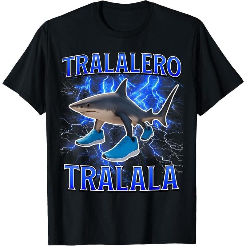 100% Cotton Tralalero Tralala Funny Shark Italian Brainrot Meme T-Shirt Hoodie, Sweatshirt | UrbanDripWear.com