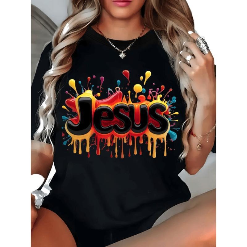 100% Cotton Trendy  Women TShirt With Vibrant Splash Paint Design And Abstract Art Geometric Pattern Golf Gift T-Shirt...
