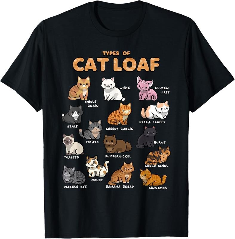 100% Cotton Types of Cat Loaf Cute Kitten Kawaii Cats, Cat Lover T-Shirt Hoodie, Sweatshirt | UrbanDripWear.com