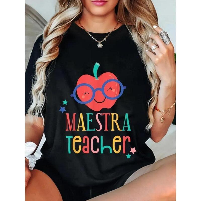 100% Cotton Unisex Cute Maestra Teacher T-Shirt Gifts for Teachers Tell Me in Spanish Gifts Hoodie, Sweatshirt