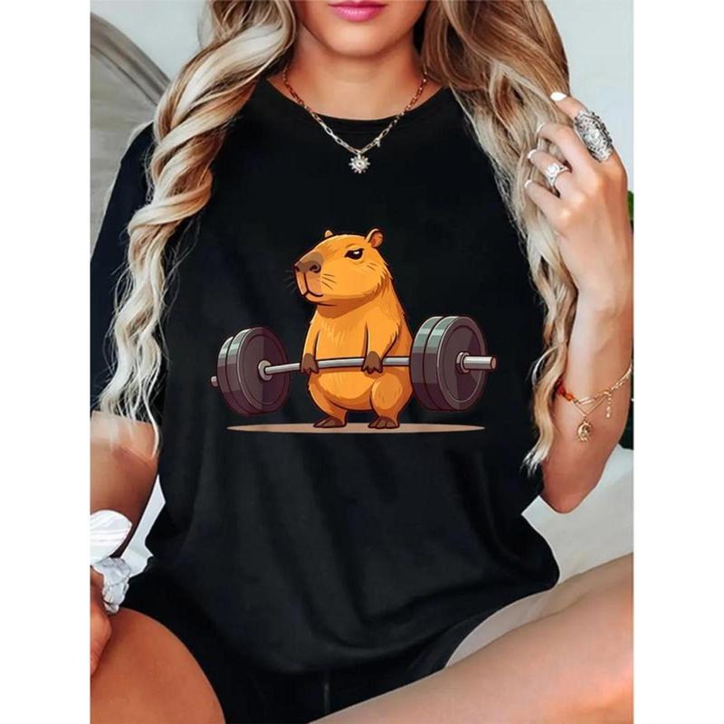 100% Cotton Unisex Deadlift Capybara Funny Fitness Capy Lover Men Women T-Shirt Hoodie, Sweatshirt | UrbanDripWear.com