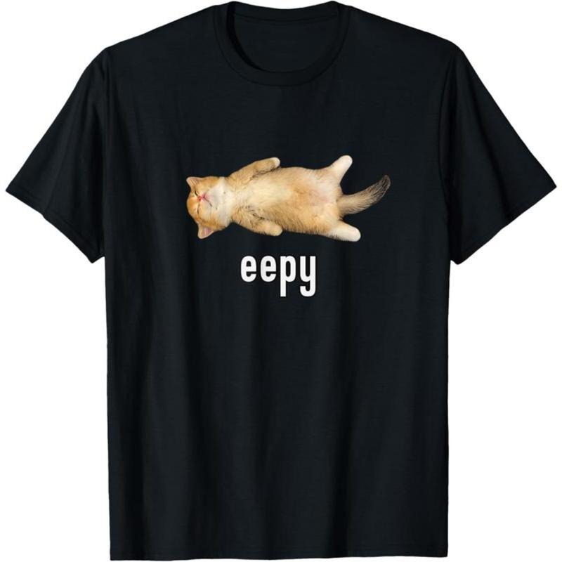 100% Cotton Unisex Eepy Cat, Silly Sleepy Cat Meme T-Shirt Hoodie, Sweatshirt | UrbanDripWear.com