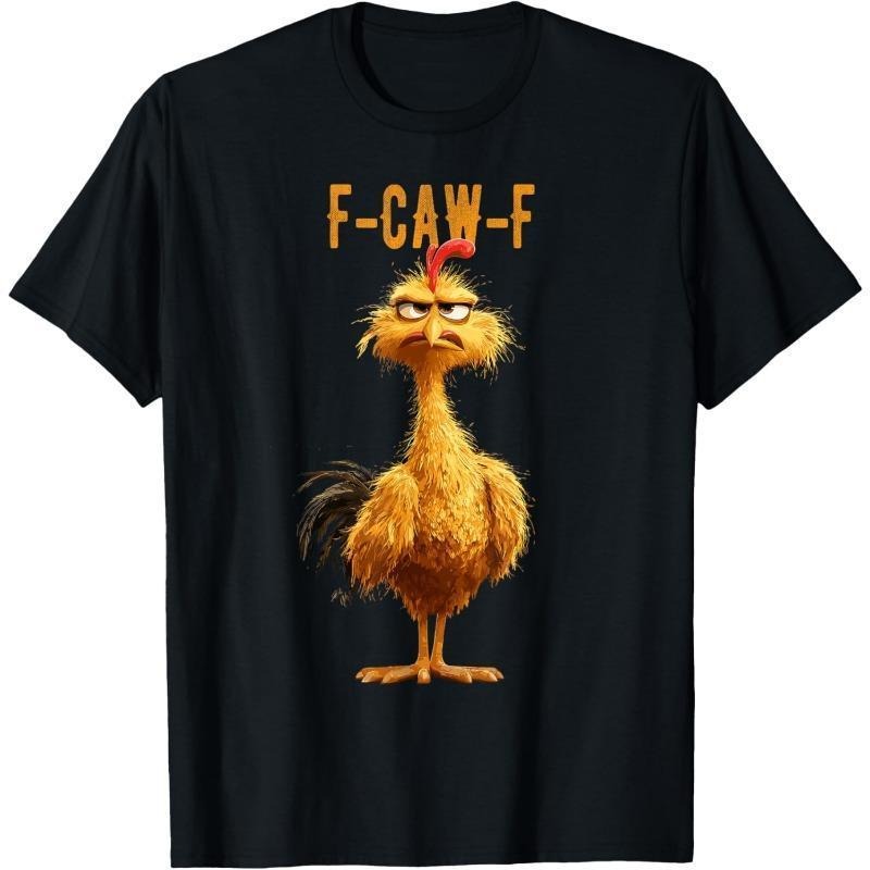 100% Cotton Unisex FCAWF Black Chicken, Chicken Lover, Funny F-Caw-F Chicken T-Shirt, Casual Round Neck Design Graphic...