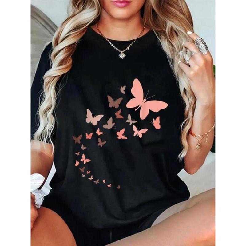 100% Cotton Unisex Flock Of Beautiful Vintage Butterflies T-Shirt Casual Top Hoodie, Sweatshirt | UrbanDripWear.com
