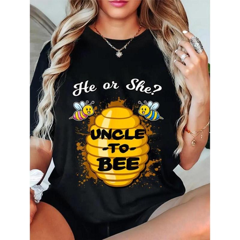 100% Cotton Unisex He Or She Uncle To Bee Gender Announcement Baby Shower Party T-Shirt Hoodie, Sweatshirt